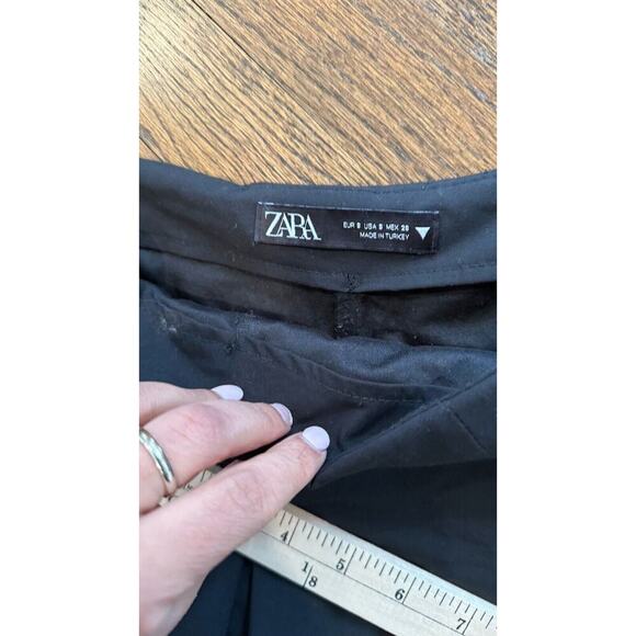 Black Zara Flared Pleated Mini Skirt Skort Preppy Size Small black 1702 - Picture 7 of 8